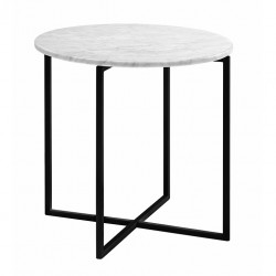 Elle Luxe Marble Round Side Table 500 Dia x H500mm– Globewest
